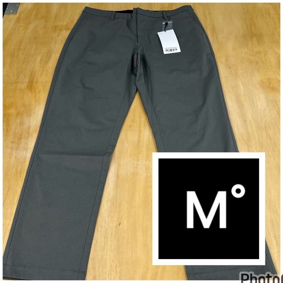 Ministry of Supply Kinetic Pants Mens 36x32 Standard Fit Tapered Leg Slate Gray